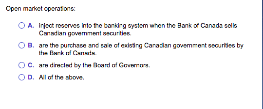 The Bank of Canada buys bonds for $1 million and a bond