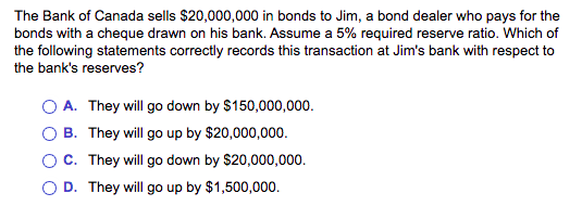 dealer deposits the cheque in his or her bank. The desired reserve