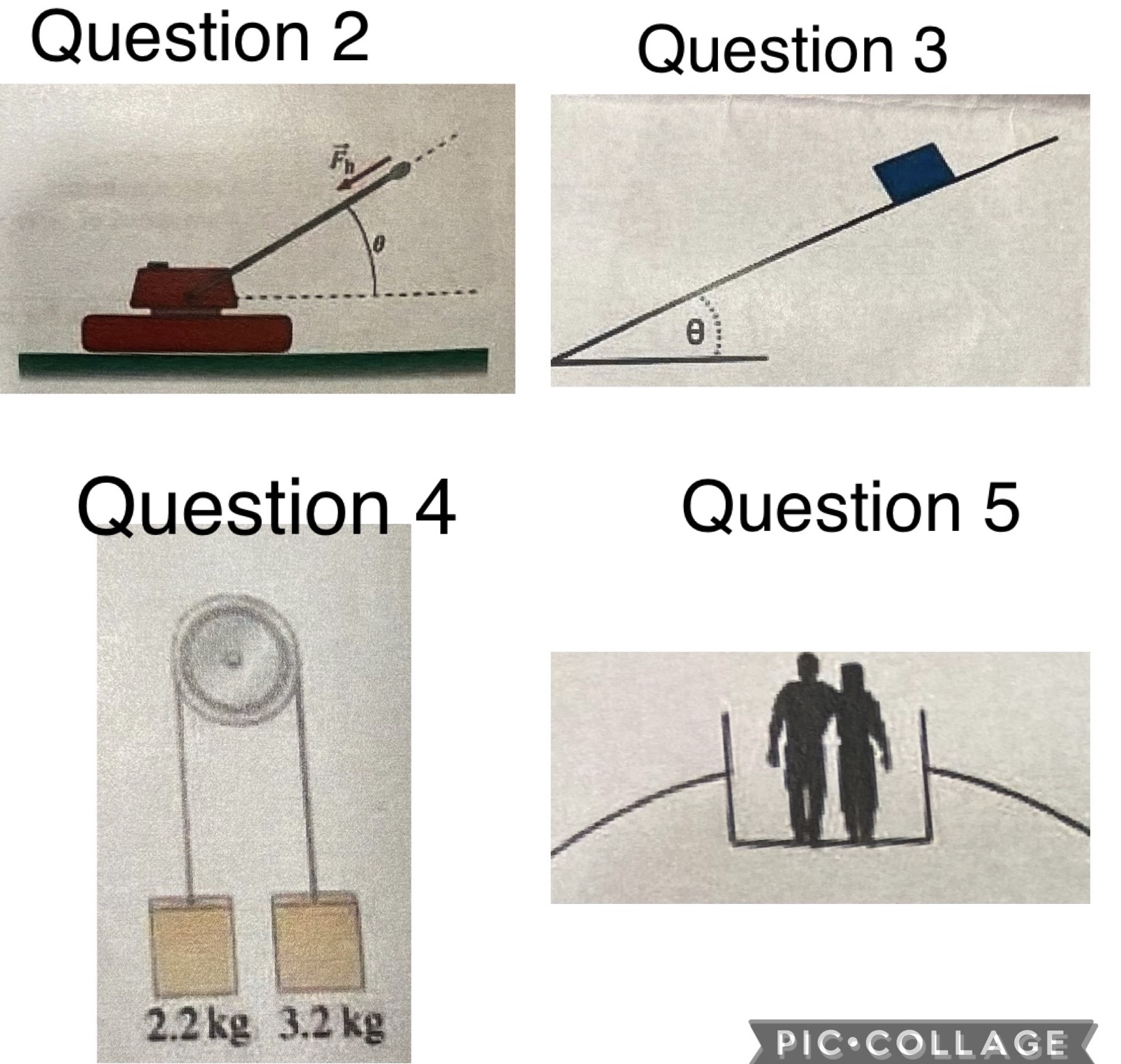1. When an elevator is moving, normal force on the person by
