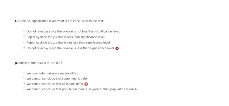 normally distributed populations produced the following data: (You may find it useful