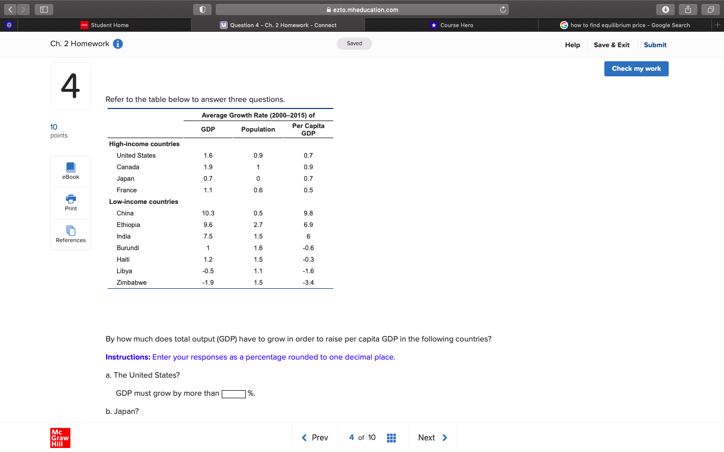 How do I answer the following question? 0 " ezto.mheducation.com + oak