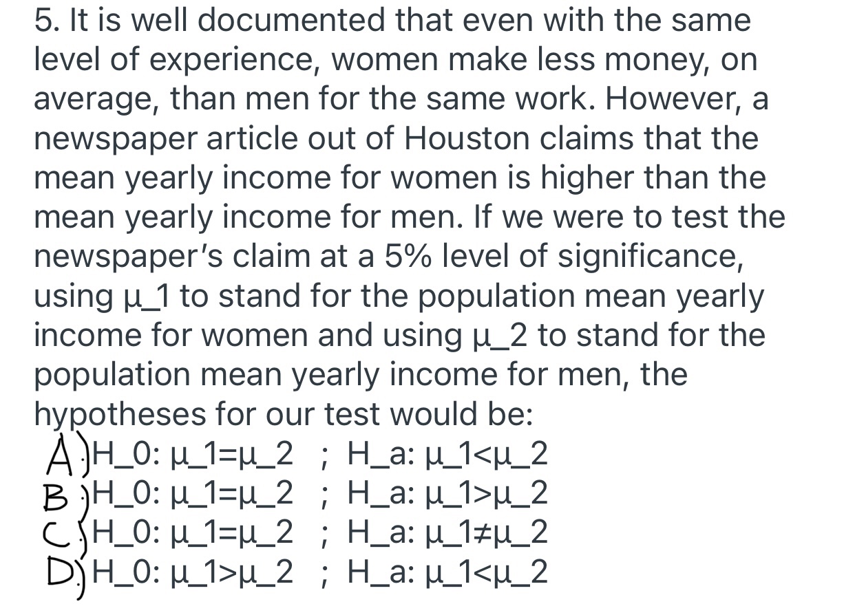  5. It is well documented that even with the same level
