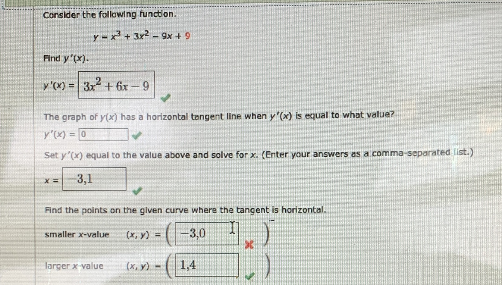 Please advise BL Consider the following function. y = x3 + 3x2