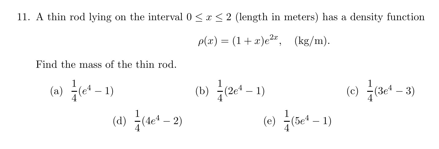 g a: g 2 (length in meters) has a density function 9(33)