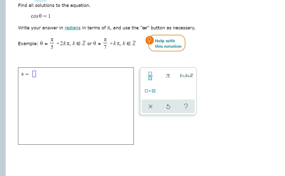 use the "or" button as necessary. Help with 1|: 1|: Example: 9