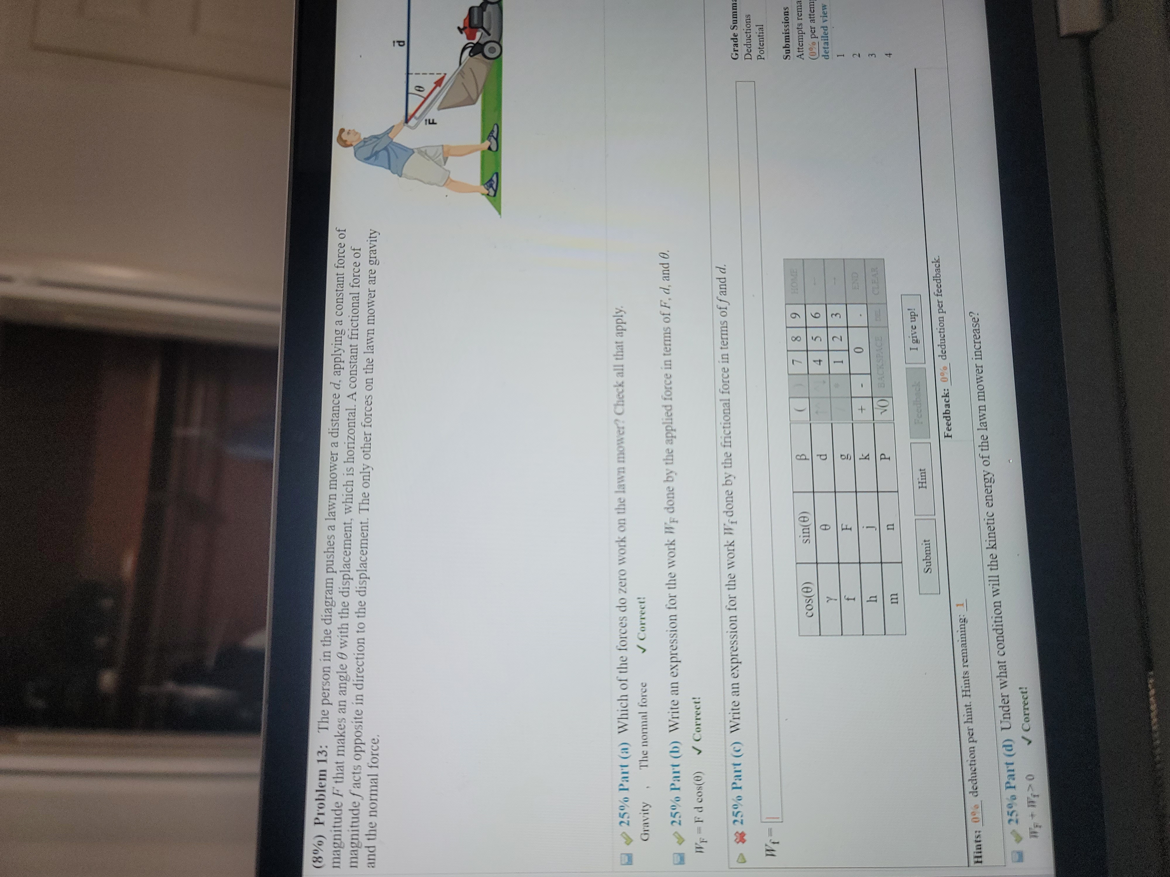 39 m by its cable at a constant speed, assuming the frictional