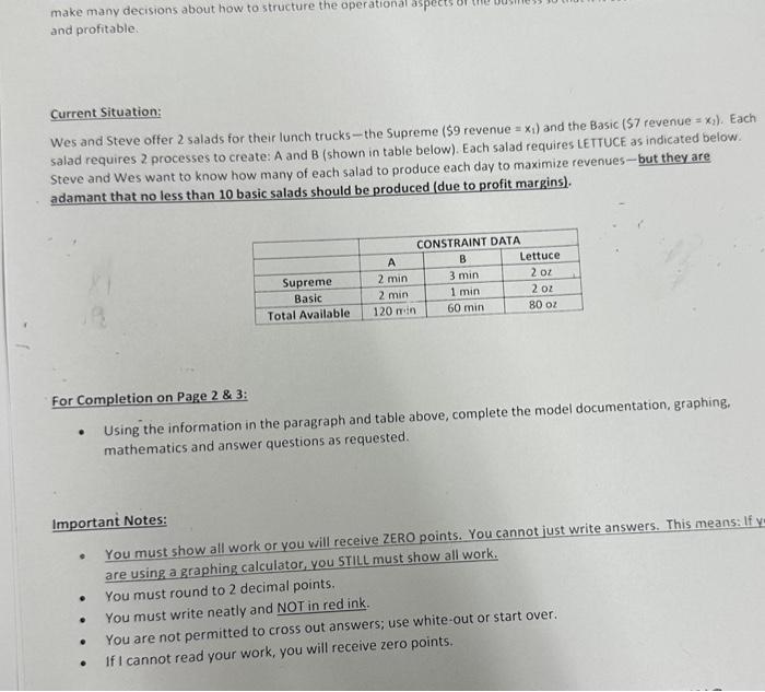  make many decision and profitable: Current Situation: Wes and Steve offer