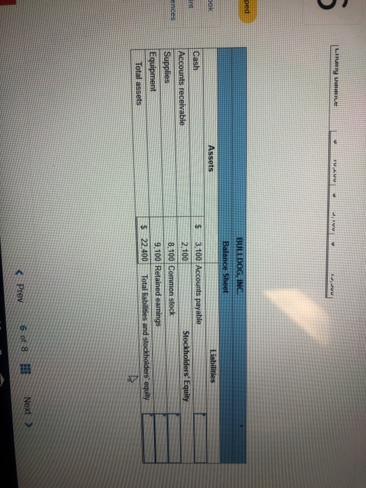 incomplete financial statements for Bulldog, Inc. Ints Required: Calculate the missing amounts.