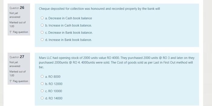 sale of asset when. Not yet answered Marked out of 1.00 P