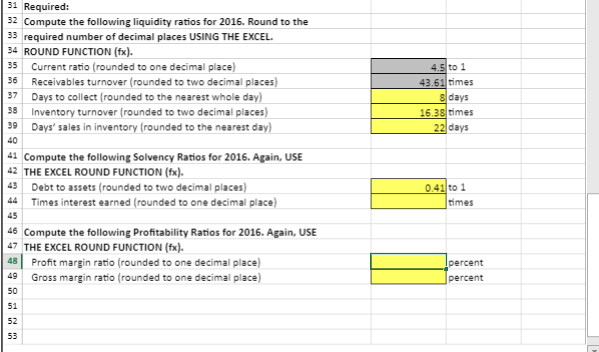 formulas. 1. Use ratios to analyze a company's liquidity and solvency. Calculate