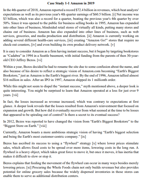 Please see attached/below Amazon case study and answer in two or three