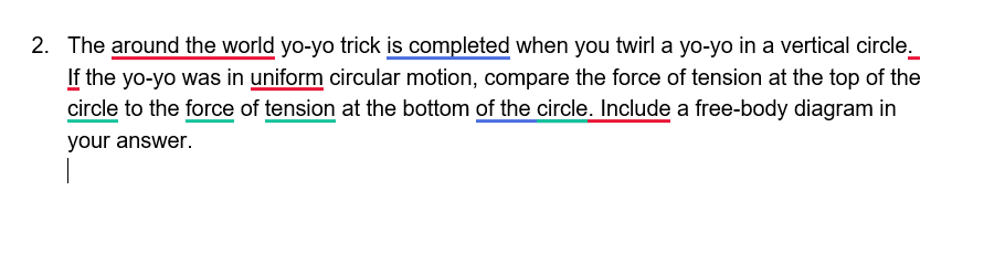 side of a string that is balanced by a second mass on