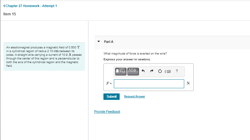 em 10 Review | Constants Part A Two parallel wires are 5.60
