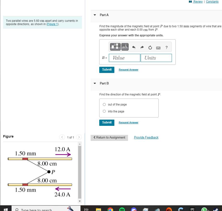 1). Find the magnitude of the magnetic field at point P due
