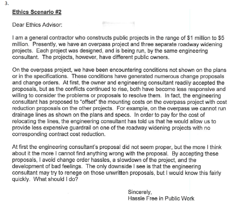 clear and simple. Ethics W Dear Ethics Adviser. I am writing you