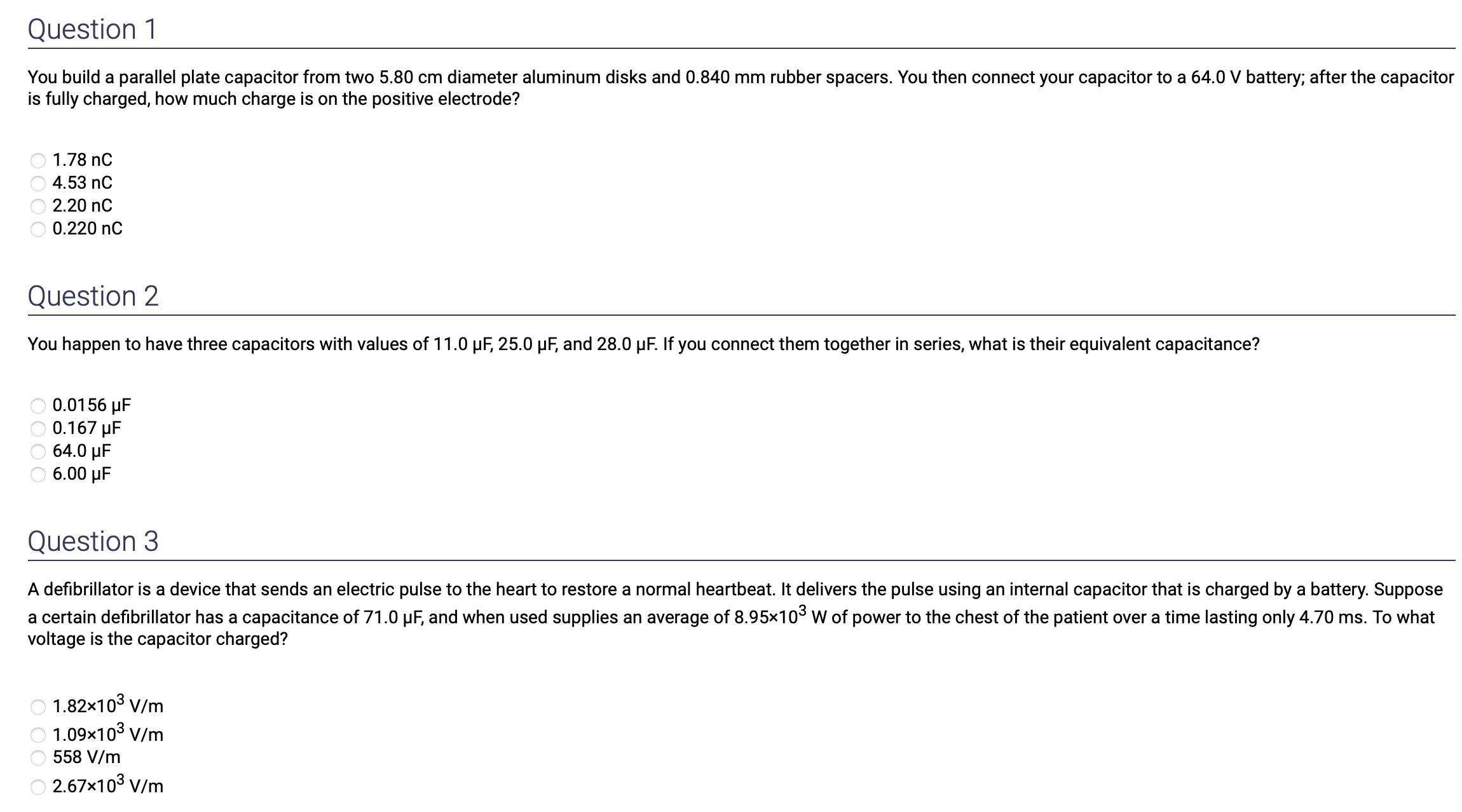 Question 1 You build a parallel plate capacitor from two 5.80