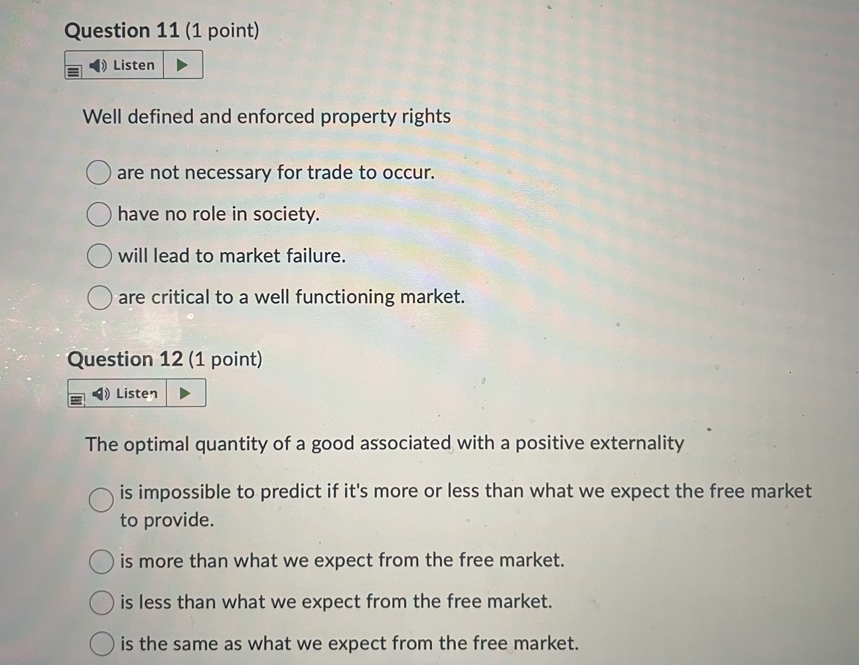 10 (1 point) Listen All of the following can occur with a