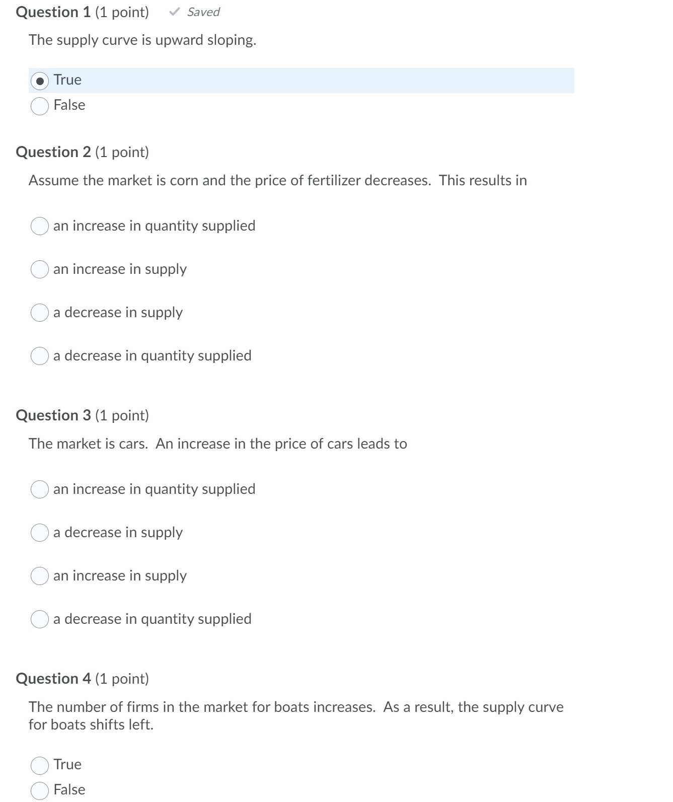 Please Ans All questions Correctly Question 1 (1 point) ~/ Saved The