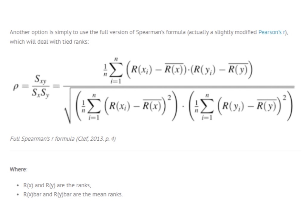 Used this method to calculate spearman rank correlation step by step, create