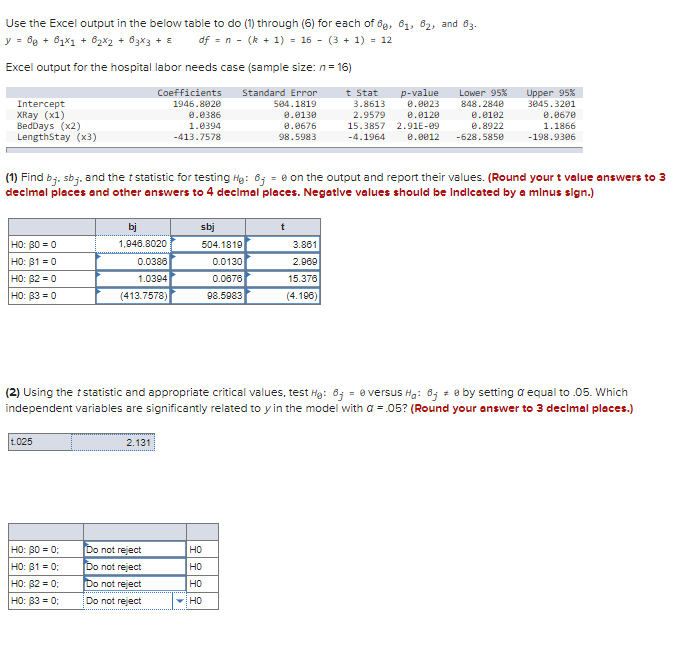 I Only need Question 4 and 5 Use the Excel output in