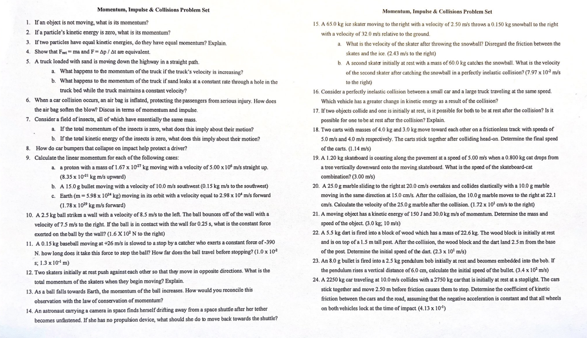 Hello. Could you please answer these physics questions? I would appreciate it