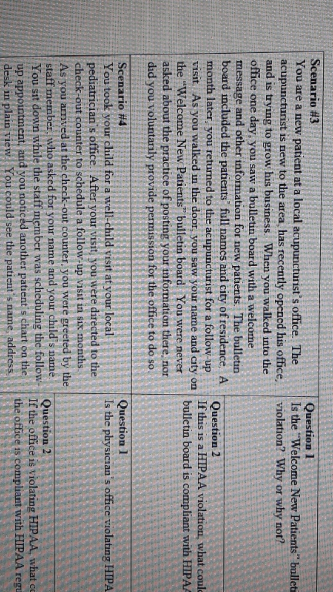 this class is for medical billing and coding Scenario #3 Question 1