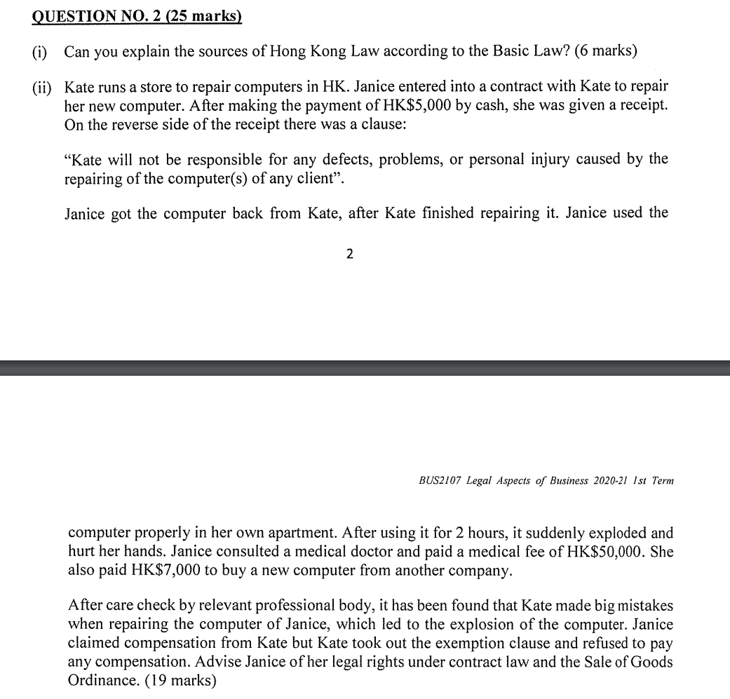  QUESTION NO. 2 (25 marks) (i) Can you explain the sources