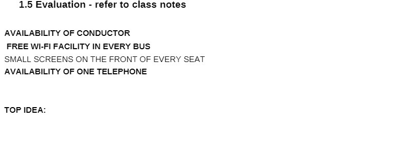  1.5 Evaluation - refer to class notes AVAILABILITY OF CONDUCTOR FREE