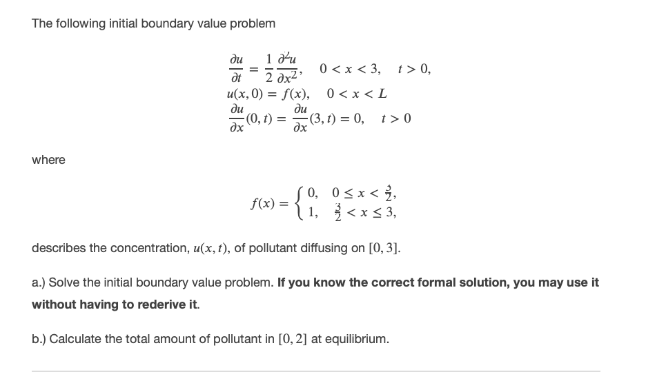 plz send me quickly The following initial boundary value problem a _