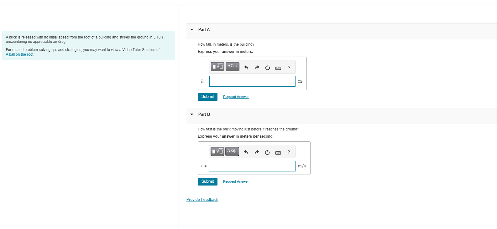 slower stone 2. Assume free fall. If stone 1 takes 10.0 s
