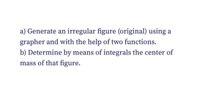 a) Generate an irregular figure (original) using a grapher and with