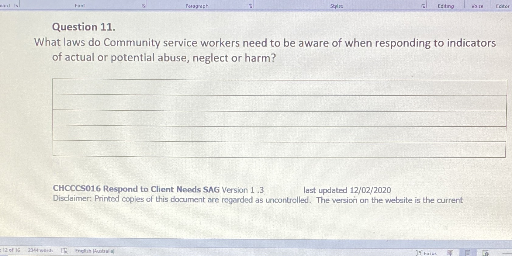  oard Is Font FS Paragraph Styles Editing Voice Editor Question 11.