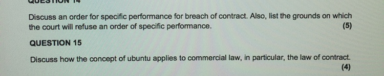of South Africa. 1.1 (15 marks) Select the rights that accrue to