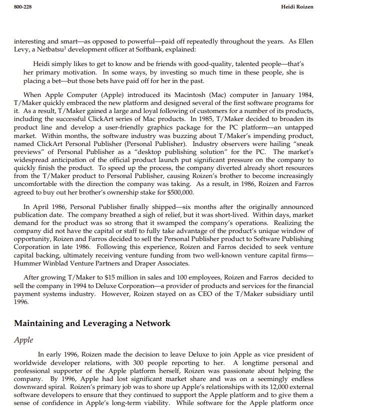 28, 2010 KATHLEEN MCGINN NICOLE TEMPEST Heidi Roizen Heidi Roizen-a venture capitalist