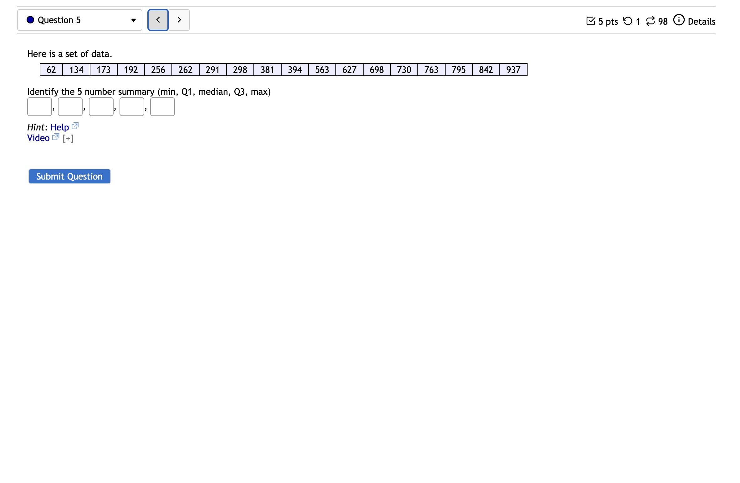 the data shown, answer the questions. Round to 4 decimal places where