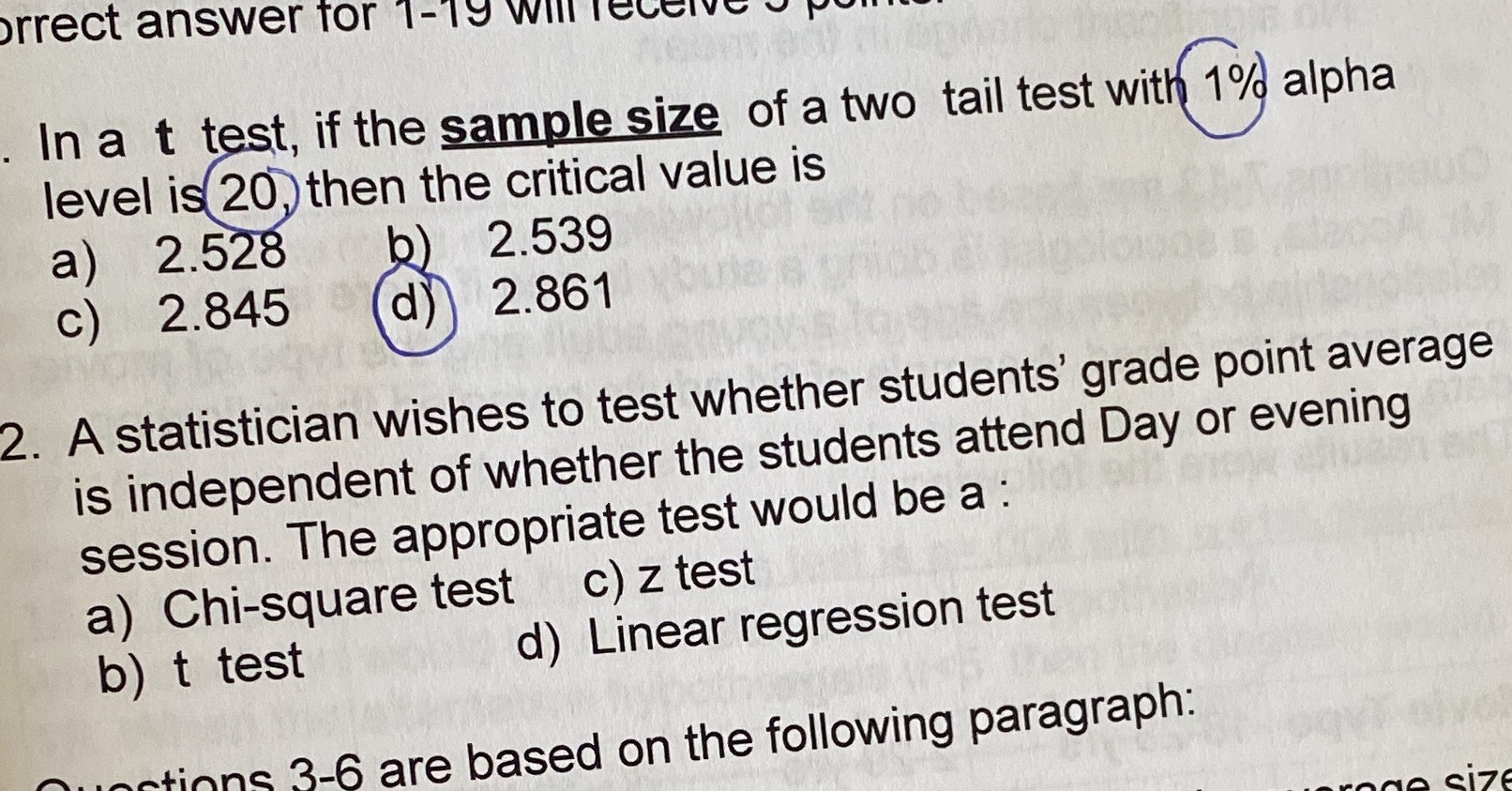 Need help woth question 1 orrect answer for 1-19 will receive In