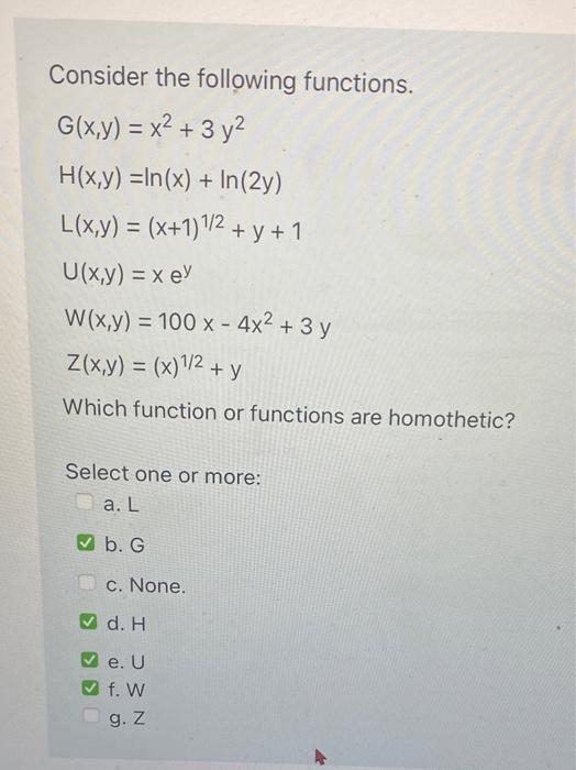 homogenous functionswould like to know if im correct, thank you so much,