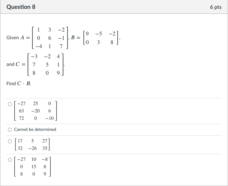 C= 7 5 8 O a b B . A = d