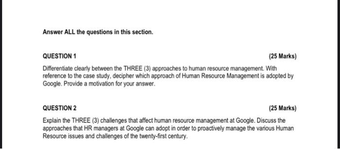  Answer ALL the questions in this section. QUESTION 1 (25 Marks)