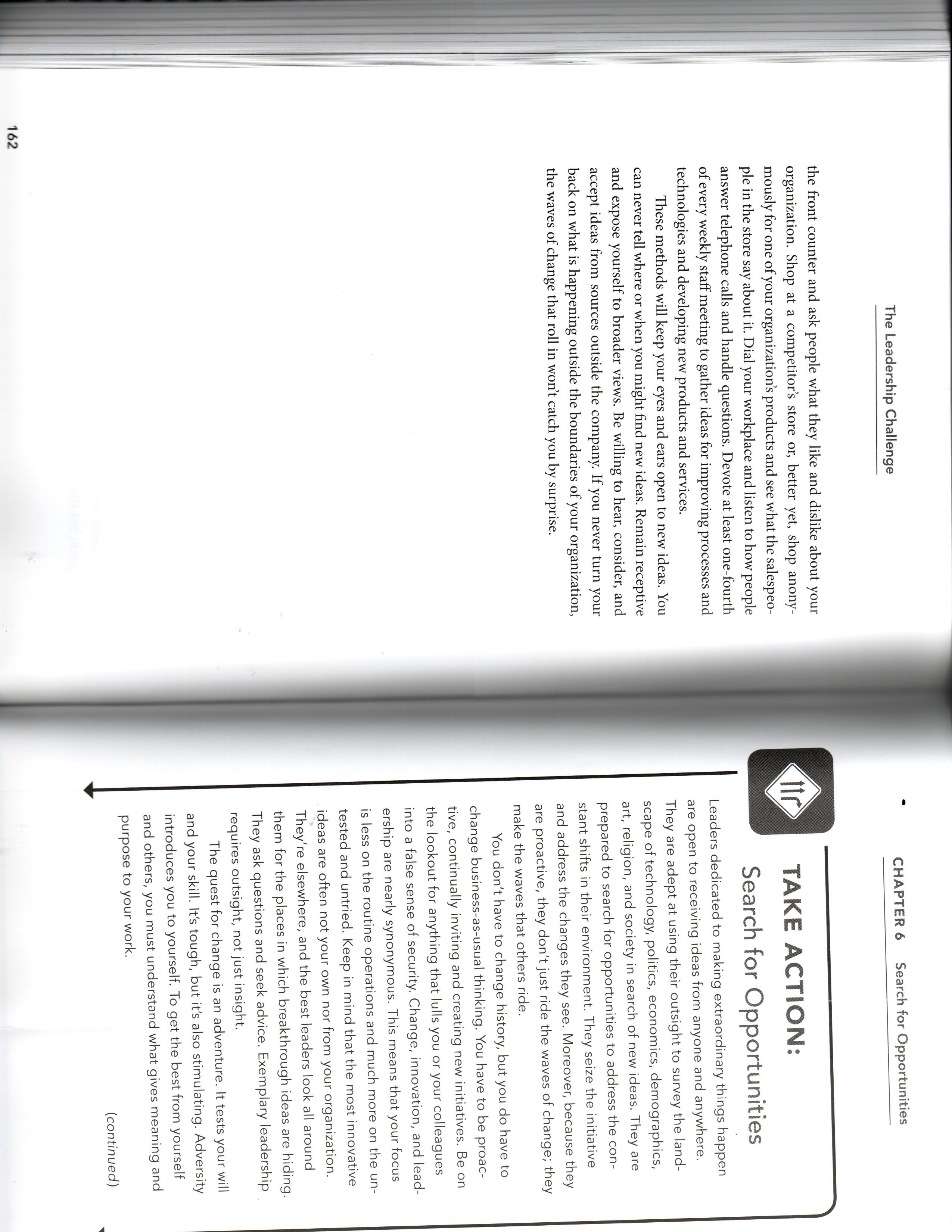 Challenge the Process, you must search for iny tunities by seizing the