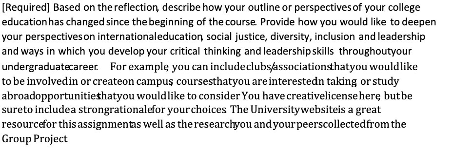  [ Required] Based on the reflection, describe how your outline or