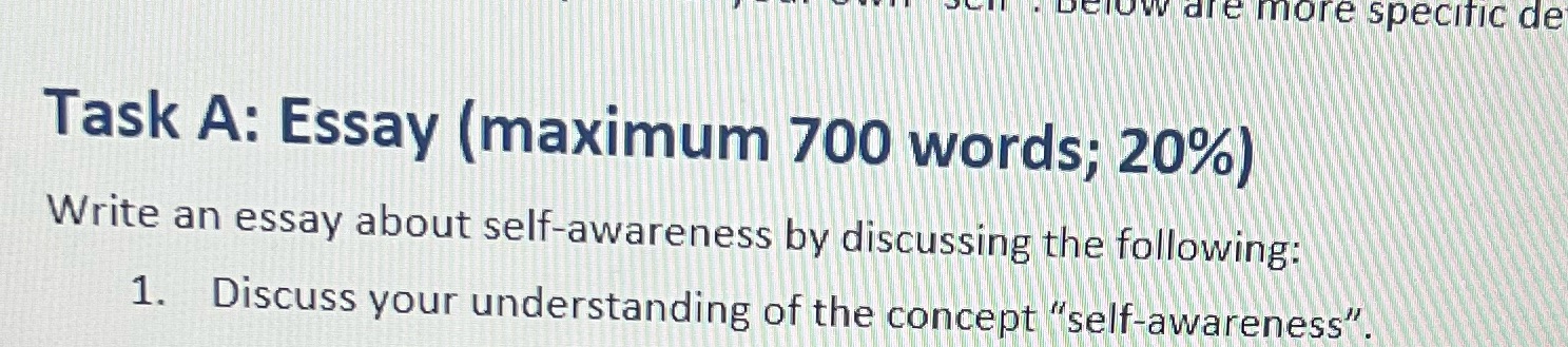  Flow are more specific de Task A: Essay (maximum 700 words;