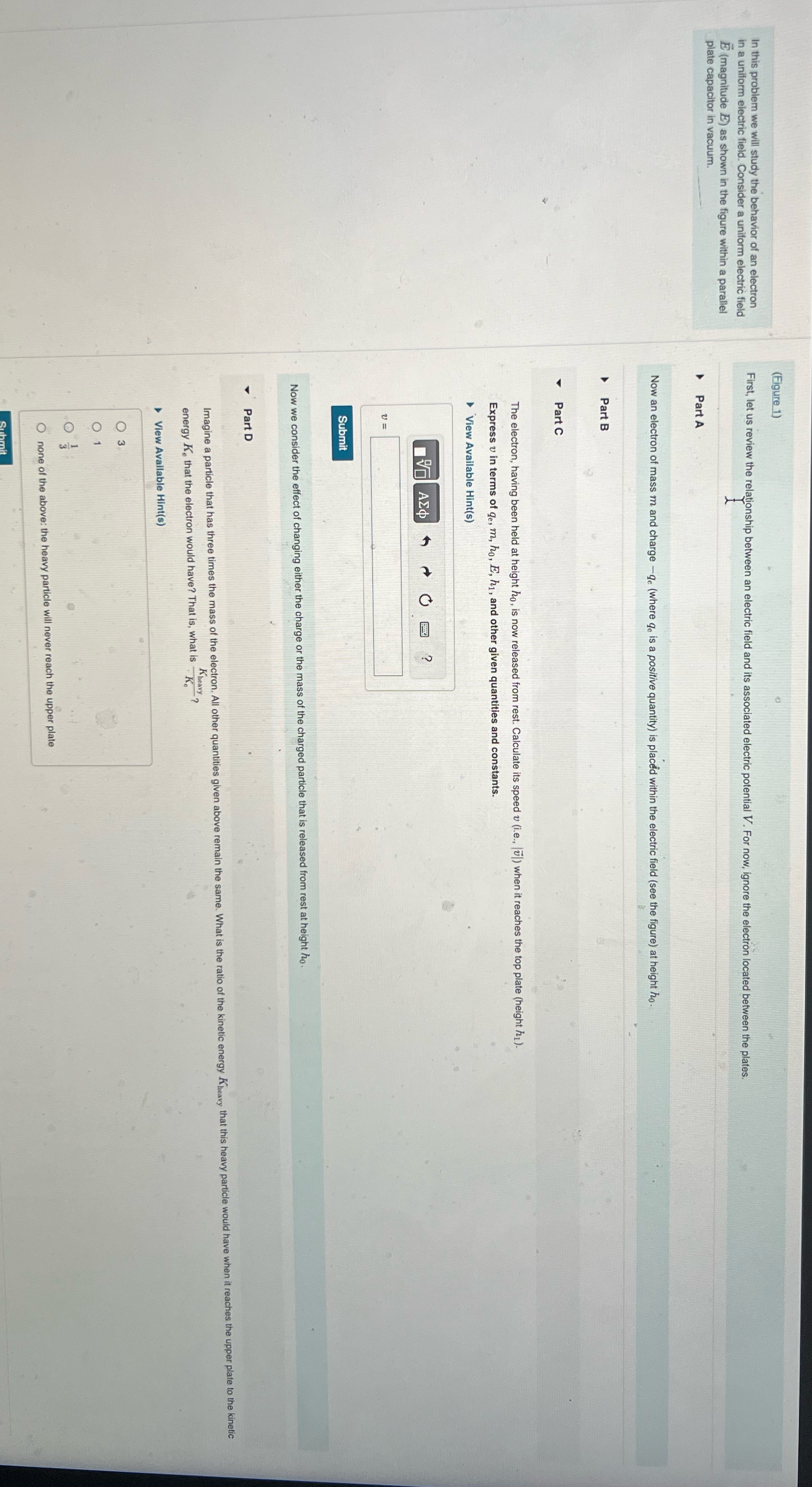  (Figure 1) In this problem we will study the behavior of