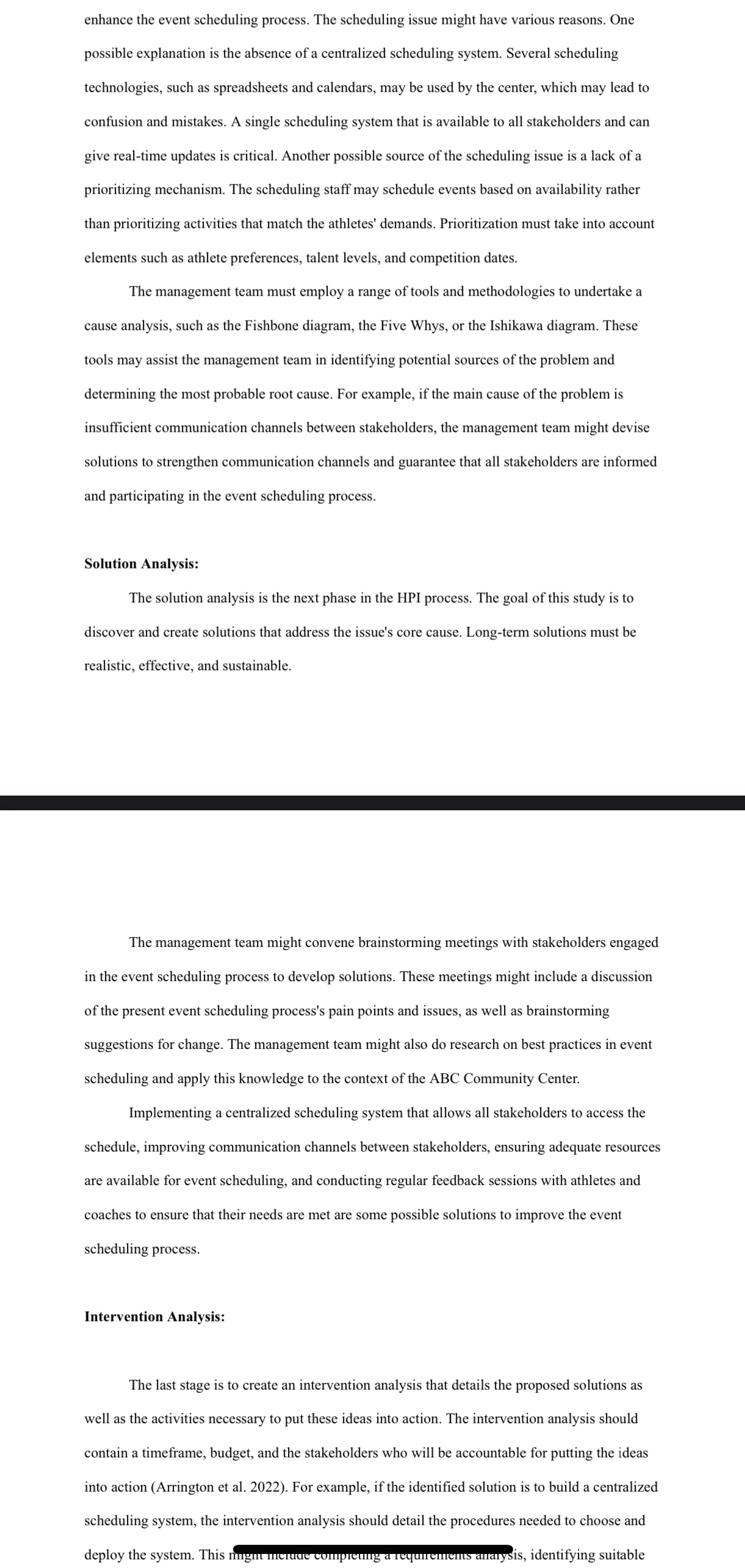 ANALYSIS PERFORMANCE ANALYSIS to HOW go about doing what they d The