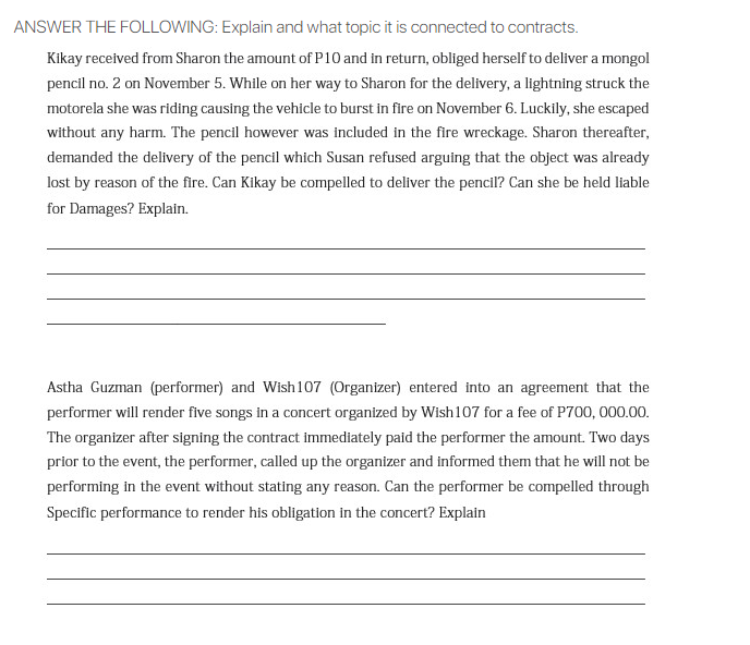 ANSWER THE FOLLOWING: Explain and what topic it is connected to