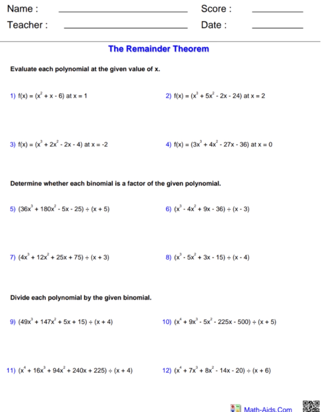 Algebra II Probability and Statistics Name : Score : Teacher : Date