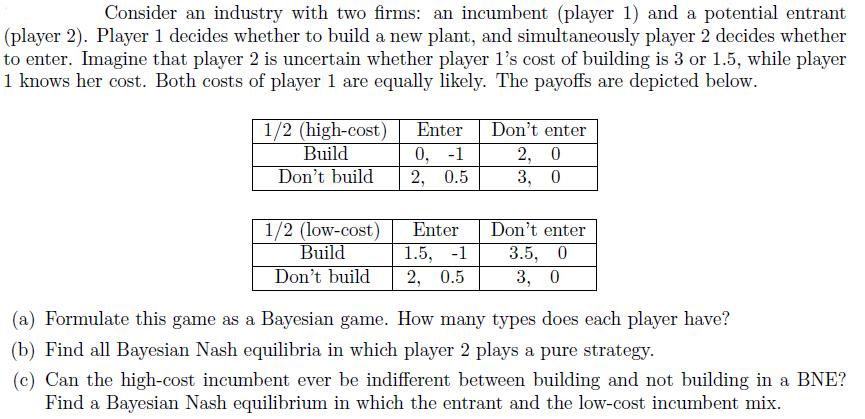 It's a GameTheory question from past exams, need help with it. Consider