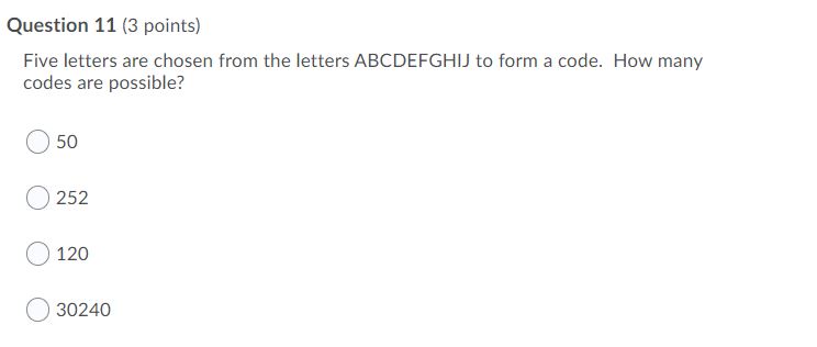 please help1. the probability that south florida Question 11 [3 points] Five