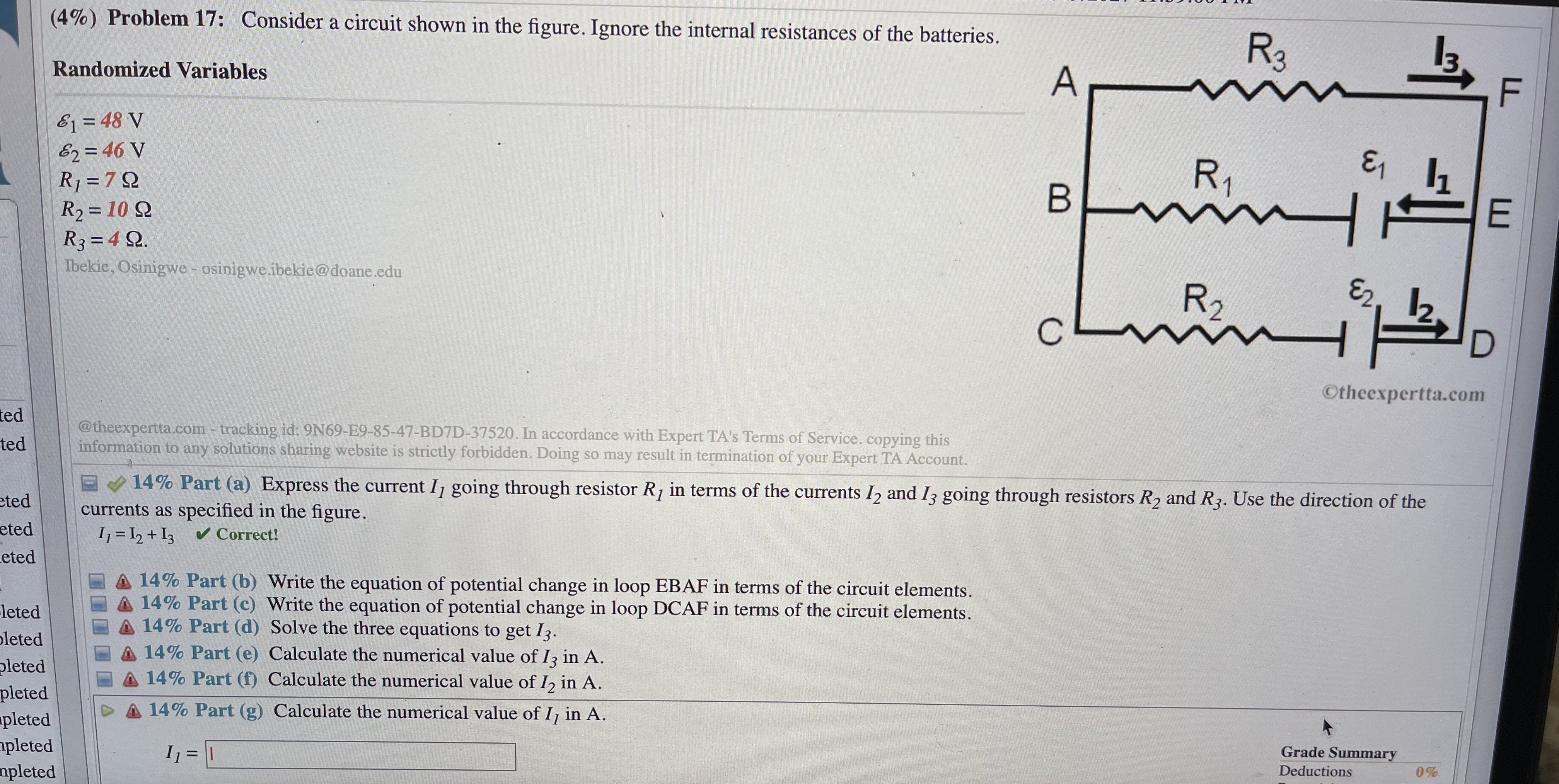  (4%) Problem 17: Consider a circuit shown in the figure. Ignore