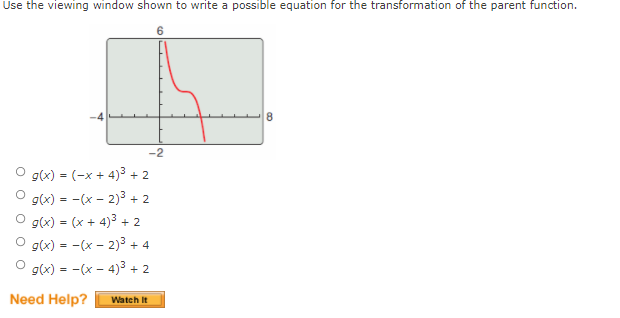 use e viewing window shown to write a poss g(x) g(x) Ie